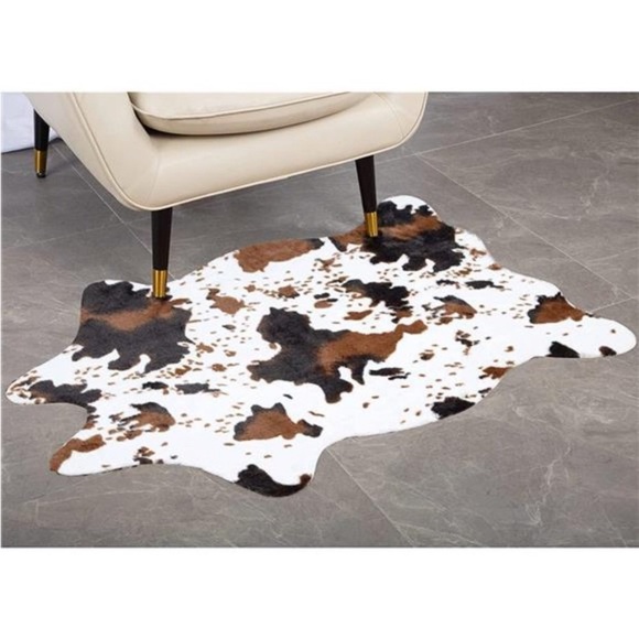 Cowhide Rug Cute Cow Print Rug Western Decor for Living Room Bedroom Faux Animal - Picture 4 of 7
